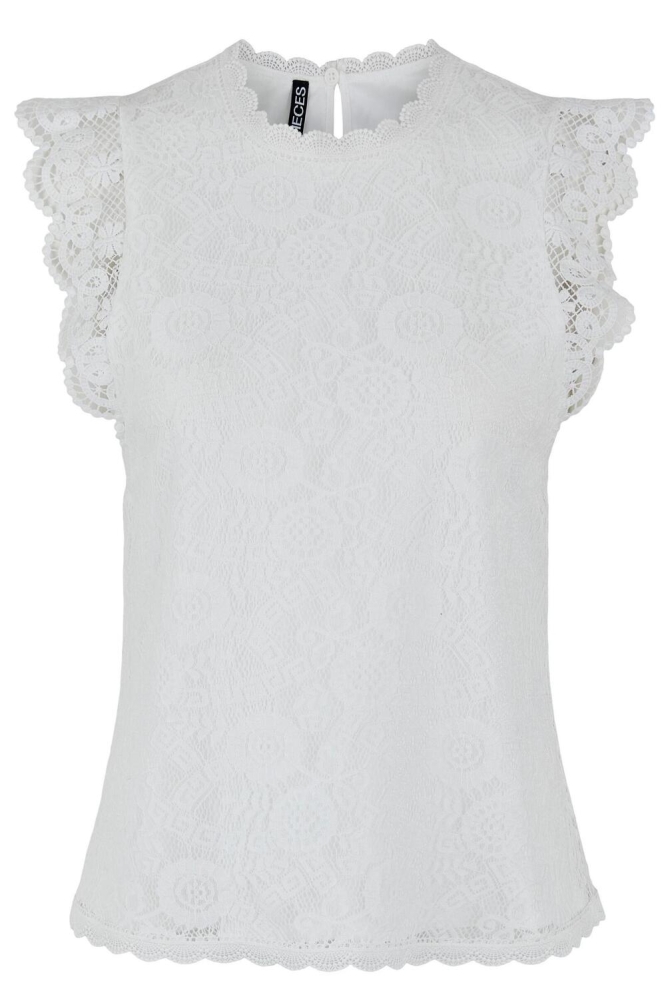PCOLLINE SL LACE TOP NOOS BC 17120454 CLOUD DANCER